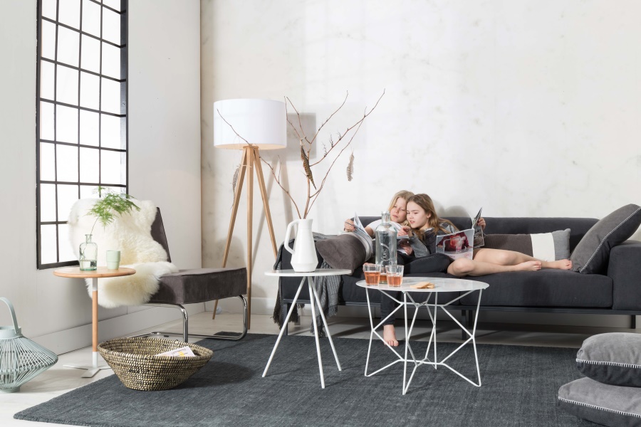 Кресло Lounge Ridge Rib с подлокотниками, серое Zuiver 3100015 - Вид №3