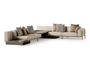 Кожаный модульный угловой диван