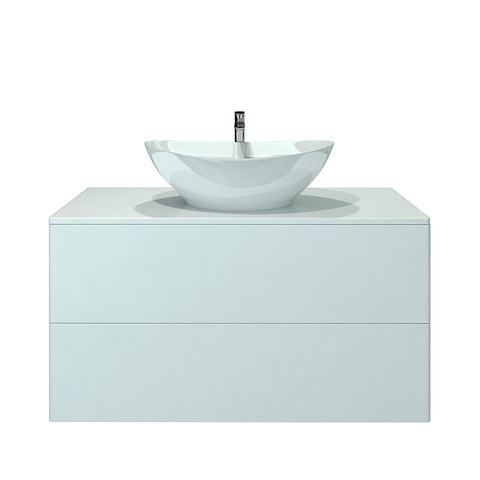 Orange Ot-100TuMDF+O56 Тумба подвесная Otto c раковиной Олимпия 560. Белый sun-id-1517179 - Вид №1