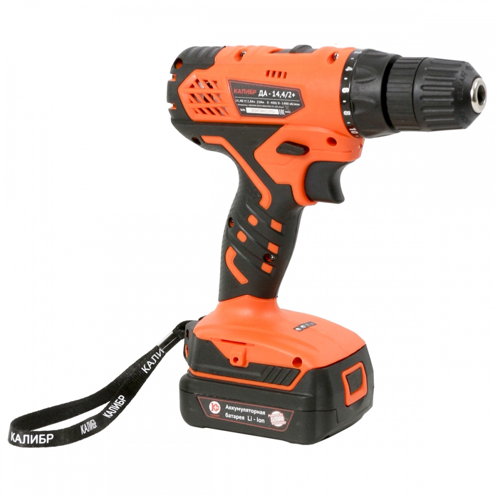 43800 Калибр Аккумуляторная дрель (Li-Ion) ДА-14,4/2+  - Вид №2