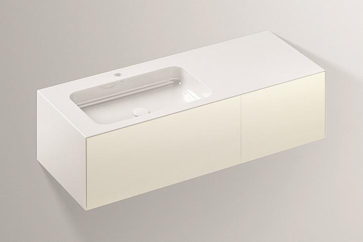 5158814000 Умывальник с тумбой, wp.folio7, белая, proshield, лакированная, шелковисто-матовый блеск, белый Alape серия FO (Folio) 