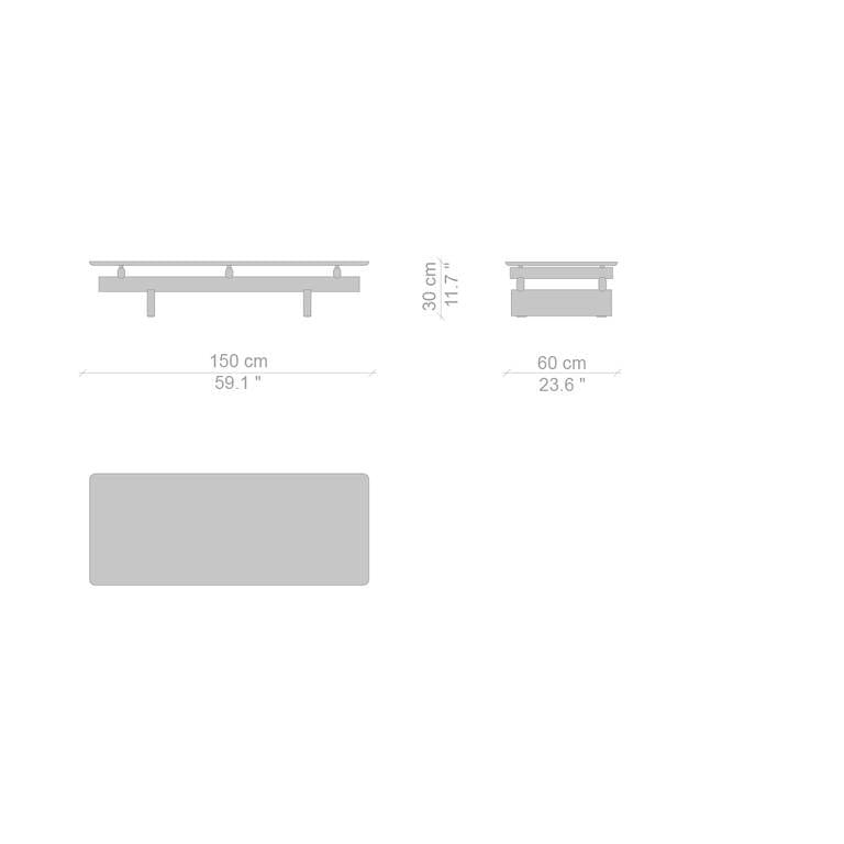 Низкий прямоугольный журнальный столик из дерева и стекла CASSINA Sengu ARCH-00119489 - Вид №13