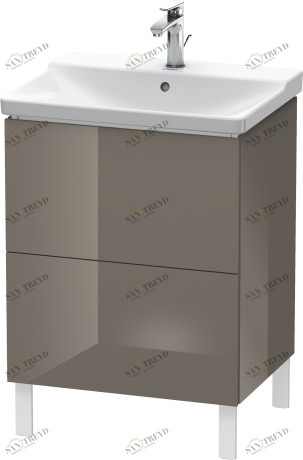 LC660008989 Тумбочка напольная L-Cube #LC6600 620 x 481 мм Фланелево-серый глянцевый лак Duravit