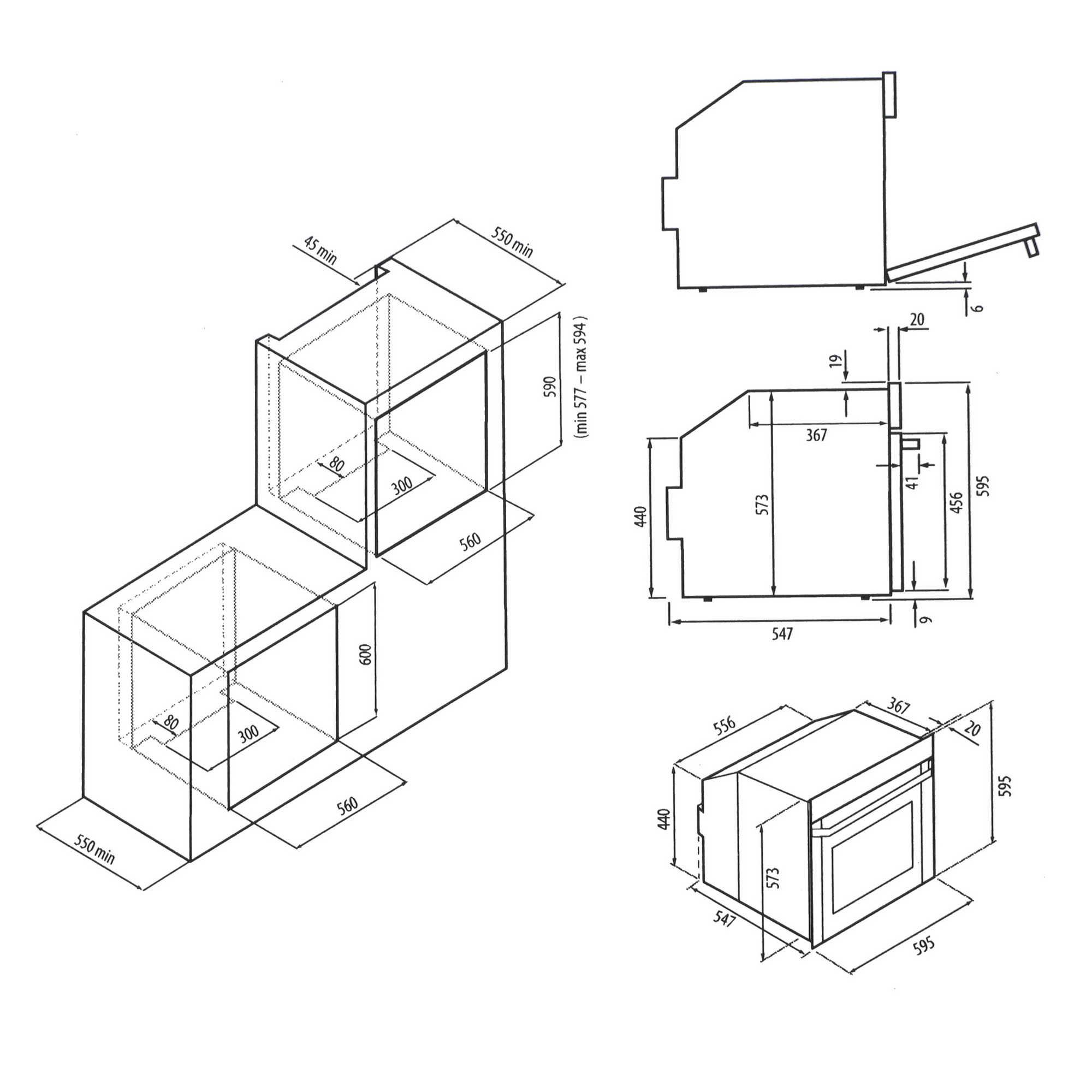 5361661 Электрический духовой шкаф KRONA SERA 60 BL/BL черный KRONA1 STDN-0148601 - Вид №10