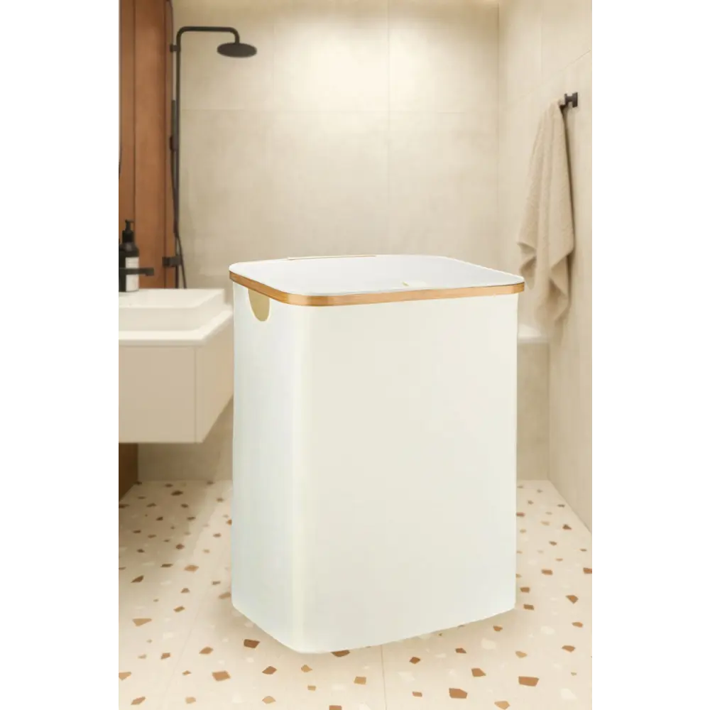 Корзина для белья Сахалин 100 л цвет кремовый Santreyd STLM-2044499 - Вид №4