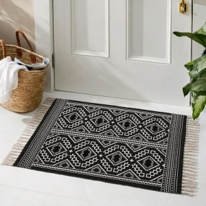 Коврик грязезащитный KREAFORTA Cauvery 60x90 см хлопок цвет черно-белый