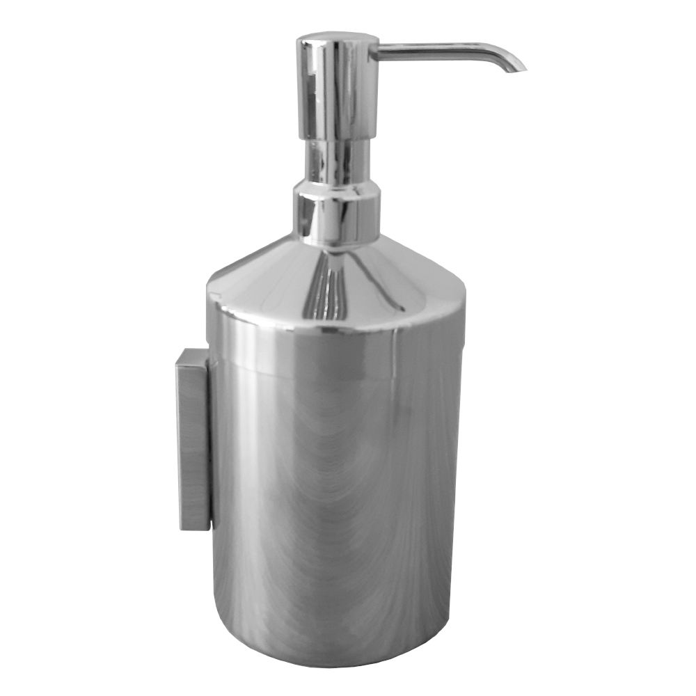102124188  Настенный металлический цилиндрический дозатор жидкого мыла Eca 