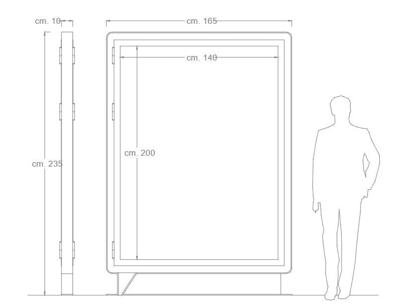 Металлическая двухсторонняя доска объявлений с открывающейся дверью DIMCAR всплывающее окно ARCH-00152944 - Вид №2
