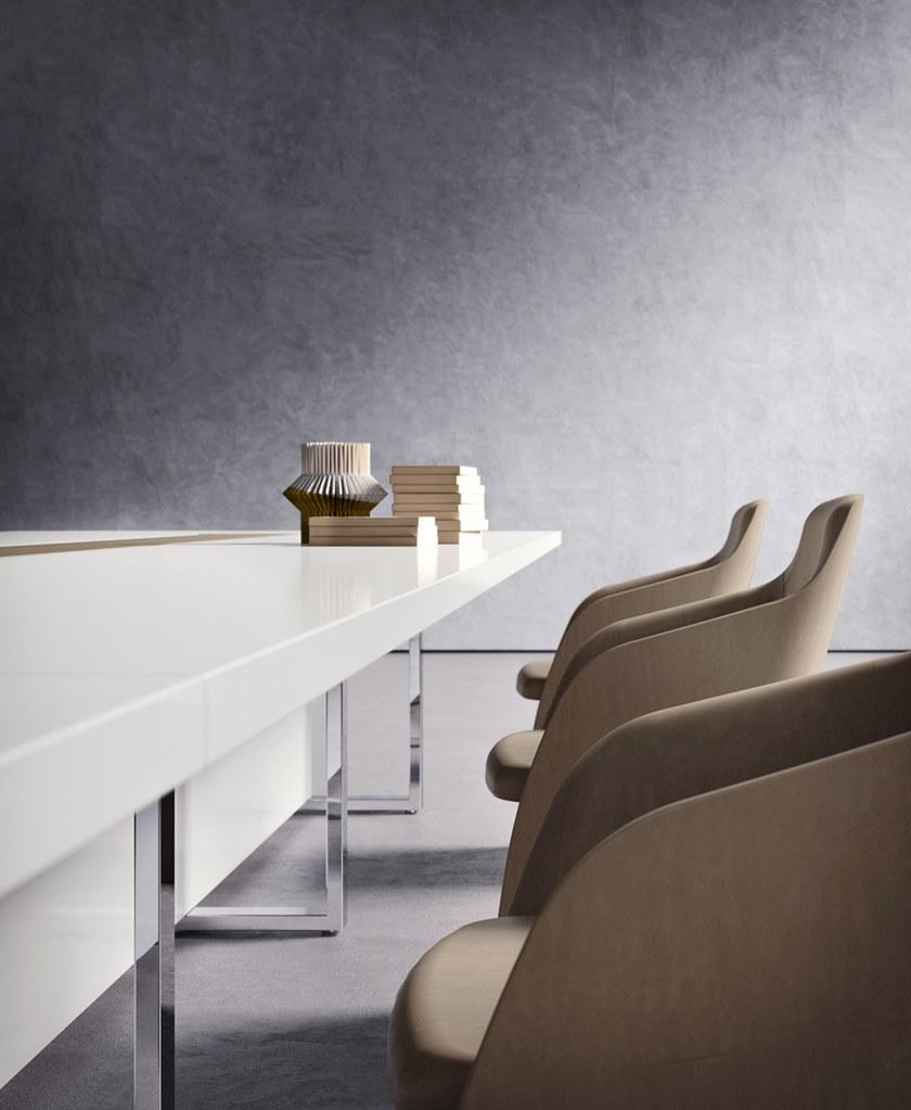 Sinetica Стол для переговоров из лакированного прямоугольного дерева с системой прокладки кабелей sun-id-1497346 - Вид №1