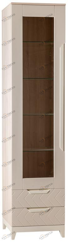 2512 Шкаф витрина Сканди Жемчужно-белый R-HOME 4009260H_Жемчуг