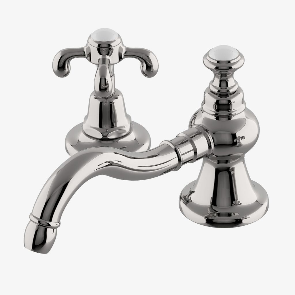 ETLS42 Низкопрофильный смеситель для унитаза Etoile с тремя отверстиями и металлическими поперечными ручками Waterworks - Вид №1