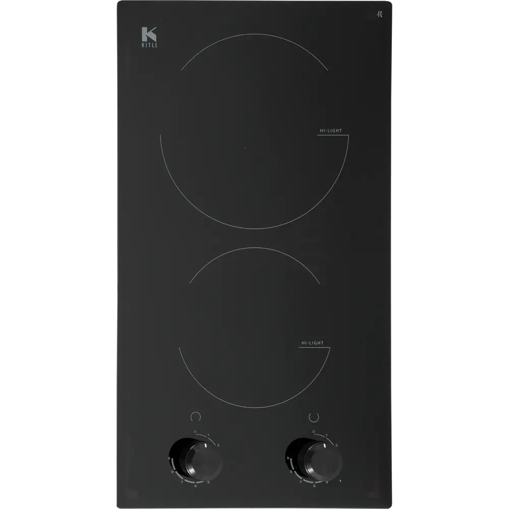 Электрическая варочная панель Kitll KHH 3002 BLACK 30 см 2 конфорки цвет чёрный STLM-2150682 - Вид №1