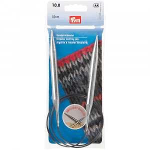 212234 Спицы PRYM круговые латунь d 10.0 мм 80 см серебристые PRYM