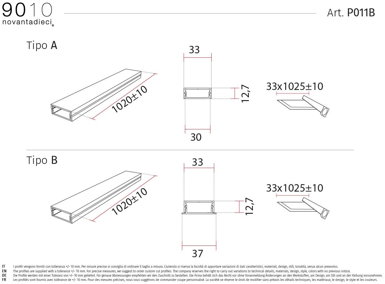 9010 novantadieci Линейный световой профиль из alumite®  P011  - Вид №3
