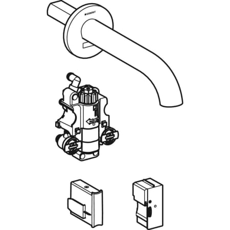 116.282.21.1 Смеситель для раковины Geberit Piave, настенный монтаж, питание от сети, с функциональным блоком для скрытого монтажа Geberit  - Вид №7