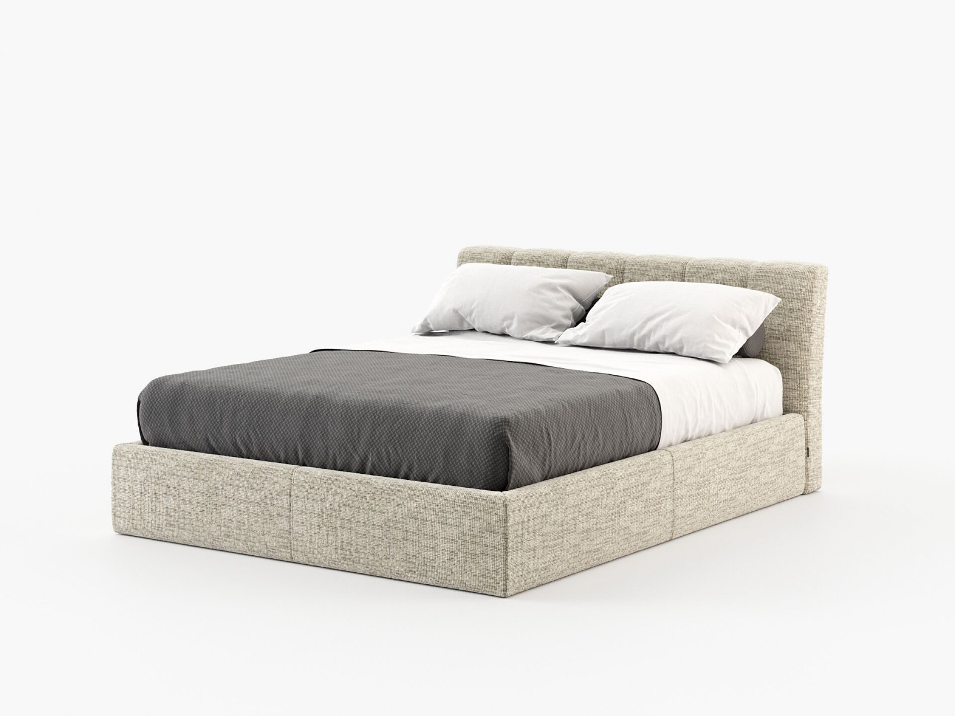 Двуспальная кровать из ткани с мягким изголовьем Laskasas ARCH-00031330