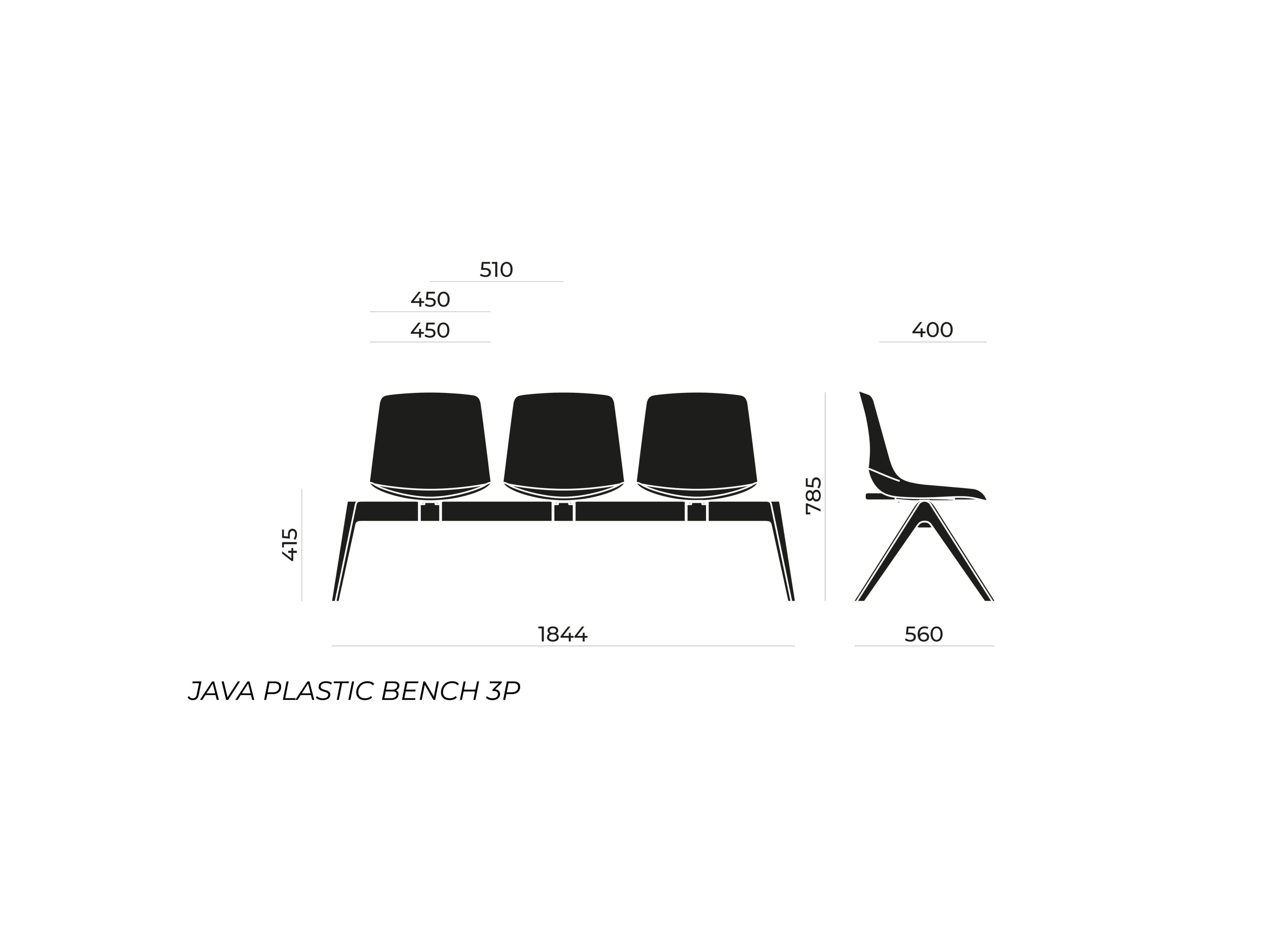 Сидя на полу бар Nahu Java Plastic Bench ARCH-00057148 - Вид №9