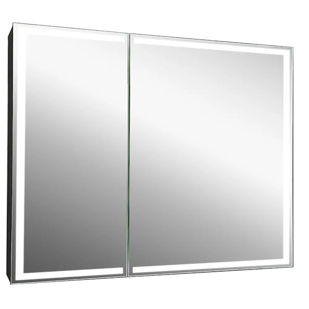 Шкаф зеркальный подвесной Montero Black LED с подсветкой 100x80 см цвет черный Santreyd STLM-2102448 - Вид №1