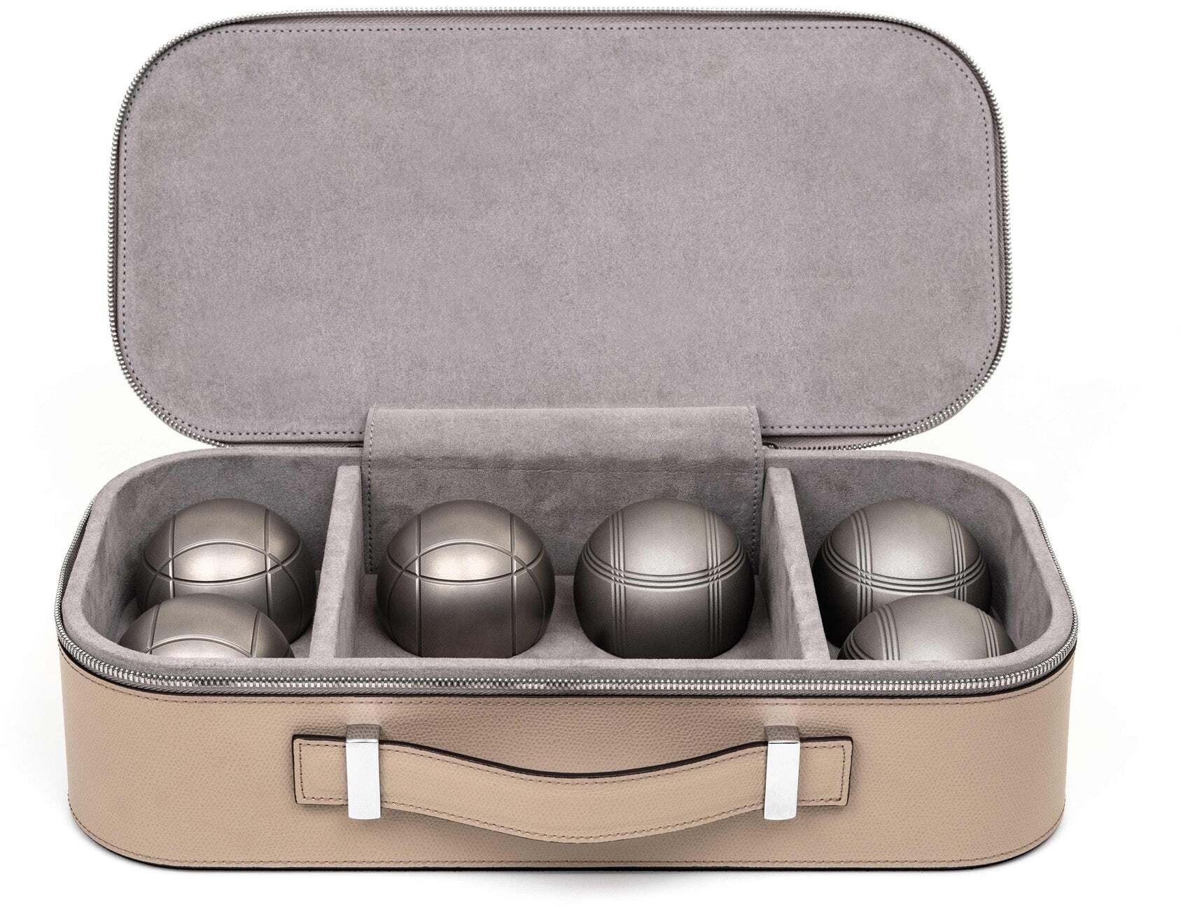 Набор для игры в петанк - 38,5X19XH9,5 см / зернистая кожа_coffee