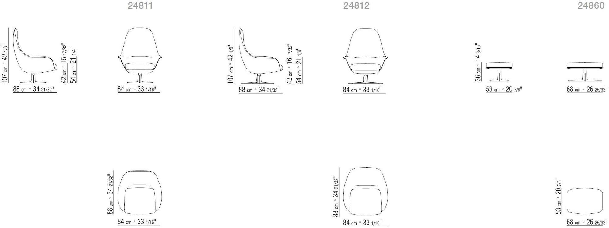 Flexform Вращающееся кресло из ткани с подлокотниками Sveva sun-id-1471757 - Вид №9