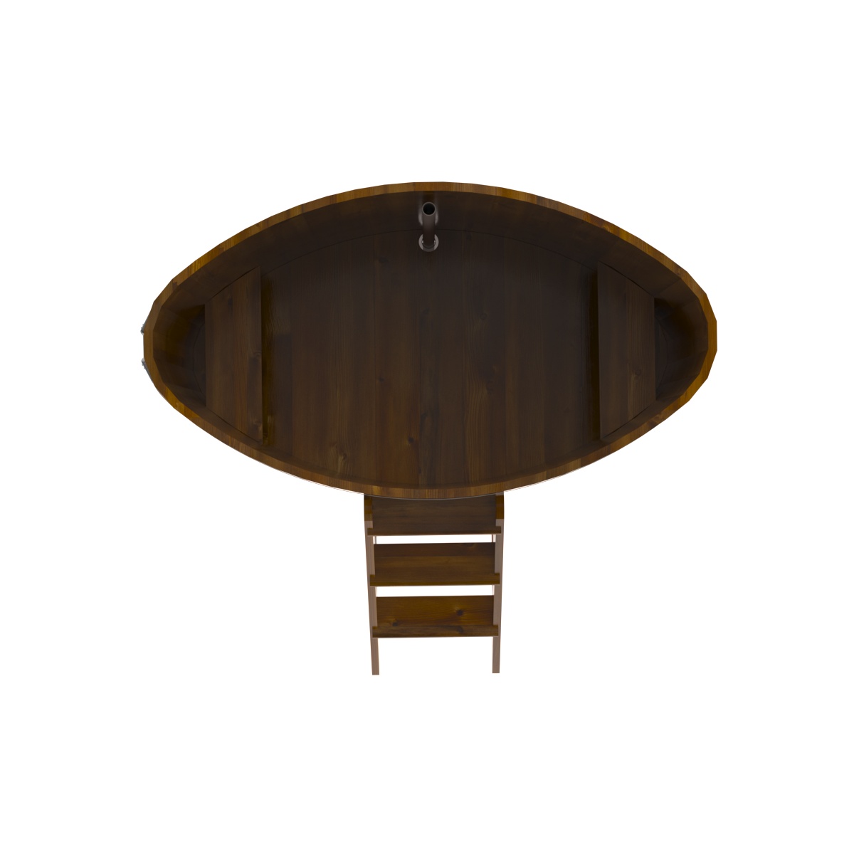 2277 Купель овальная из лиственницы Рустик 0,92х1,66х1,4 морёная Alyarus  - Вид №5