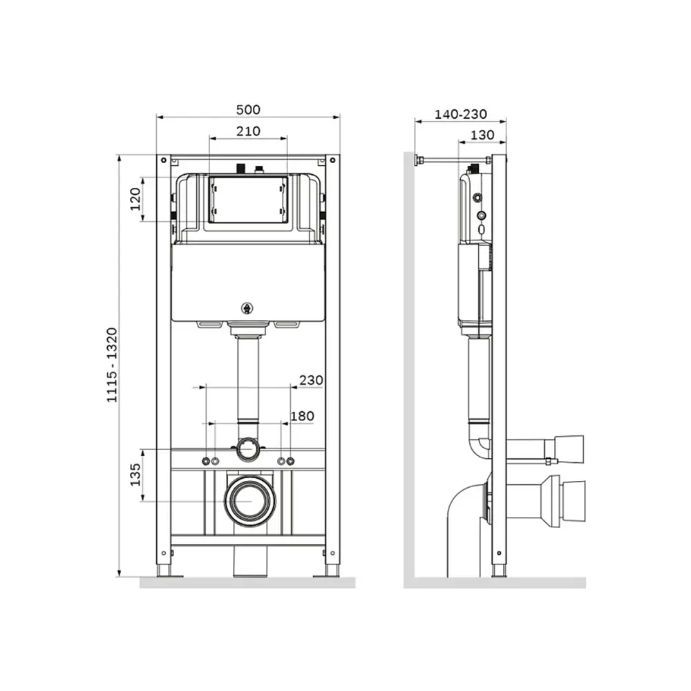 Комплект инсталляции AM.PM Tech с унитазом тип ободка закрытый Rosa Рио клавиша AM.PM Tech белая STLM-2087609 - Вид №3