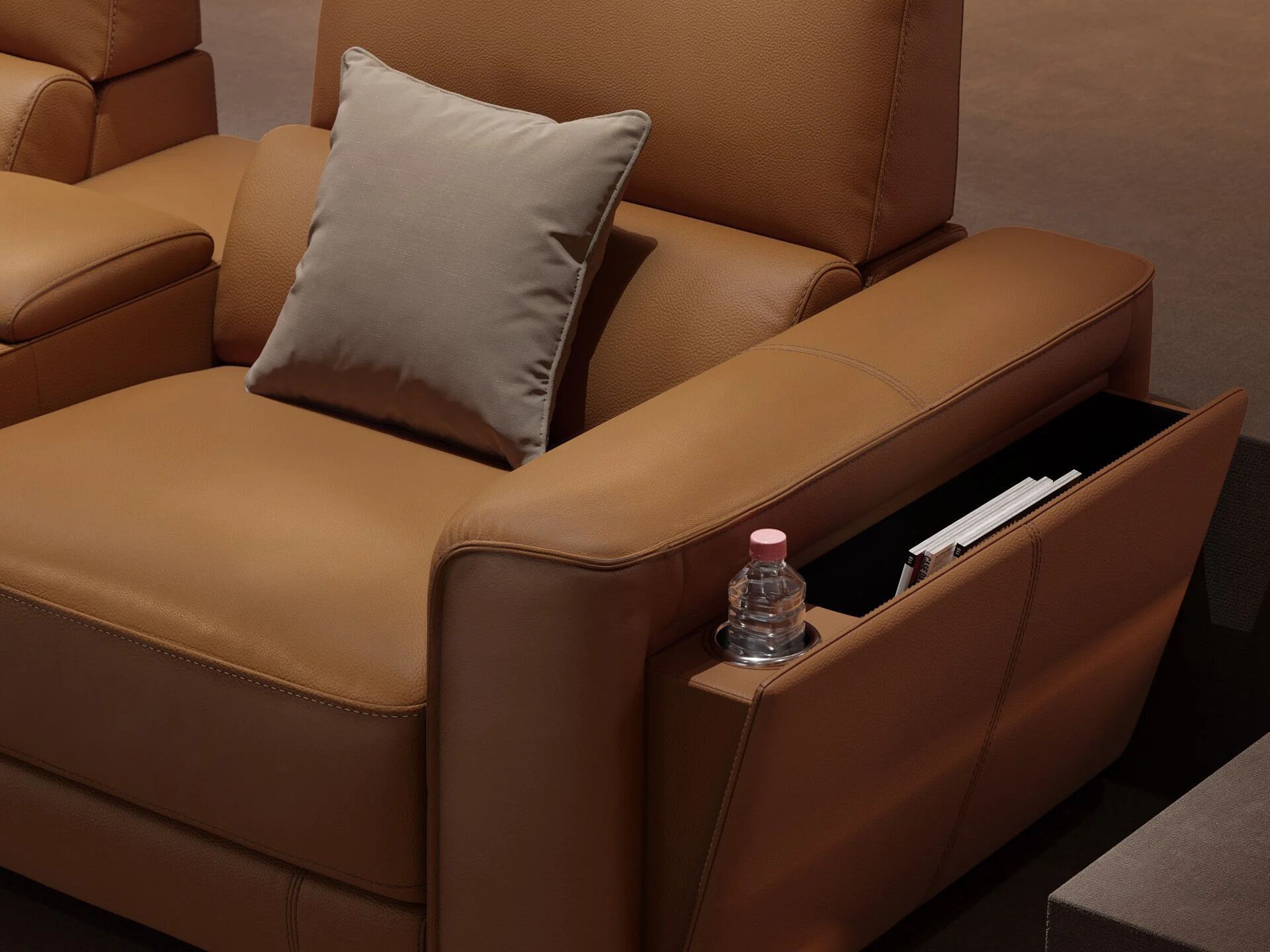 2-местный кожаный диван Sofanella Arona ARCH-00144470 - Вид №8