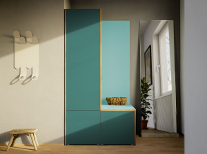 Секционный шкаф из ламината с копланарными дверями