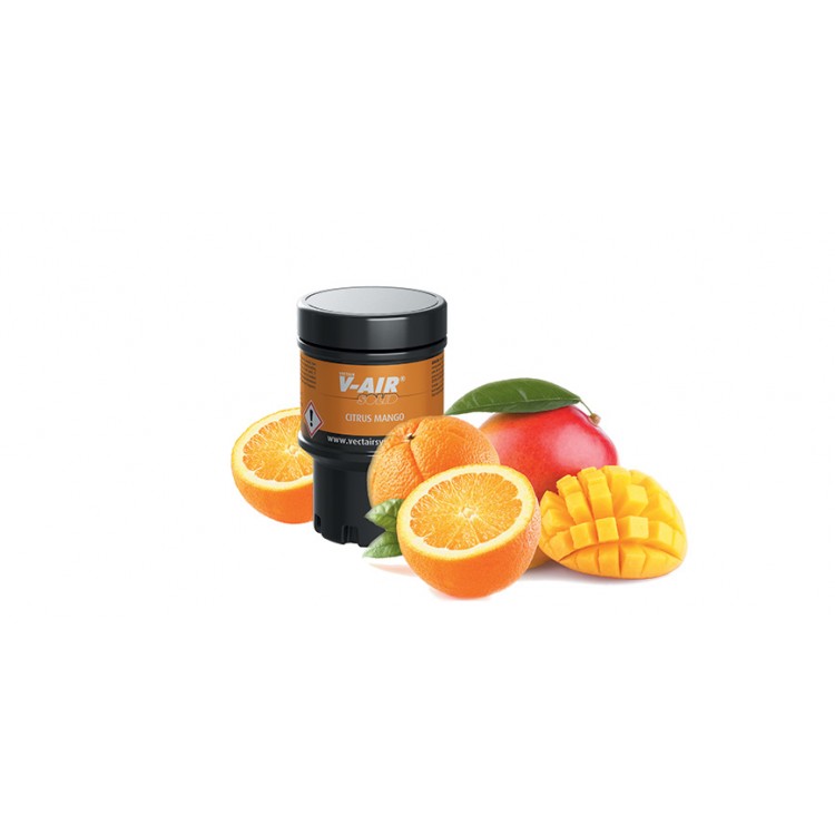 V-SOLID CITRUS (Цитрус манго) VECTAIR SYSTEMS Автоматический ароматизатор воздуха V-AIR SOLID – Цитрус манго Желтый черный (упаковка)  - Вид №4