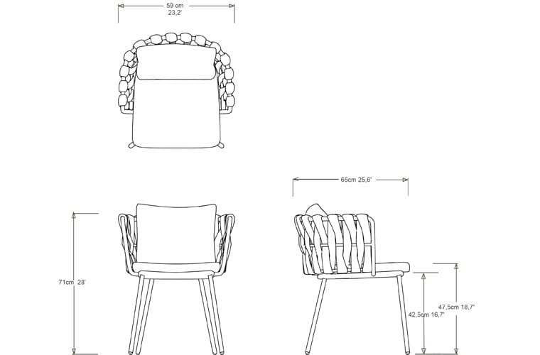 Садовый стул с тканевым подлокотником TRIBÙ Tosca ARCH-00065553 - Вид №16