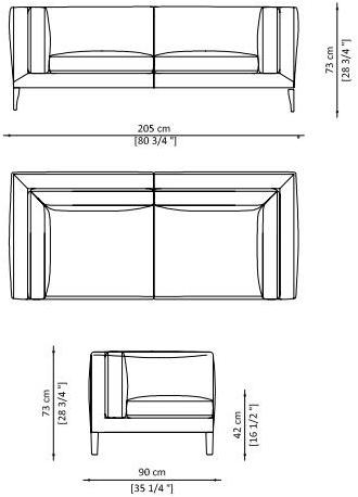 Paolo Castelli 3-х местный кожаный диван Elegance sun-id-1422582 - Вид №3
