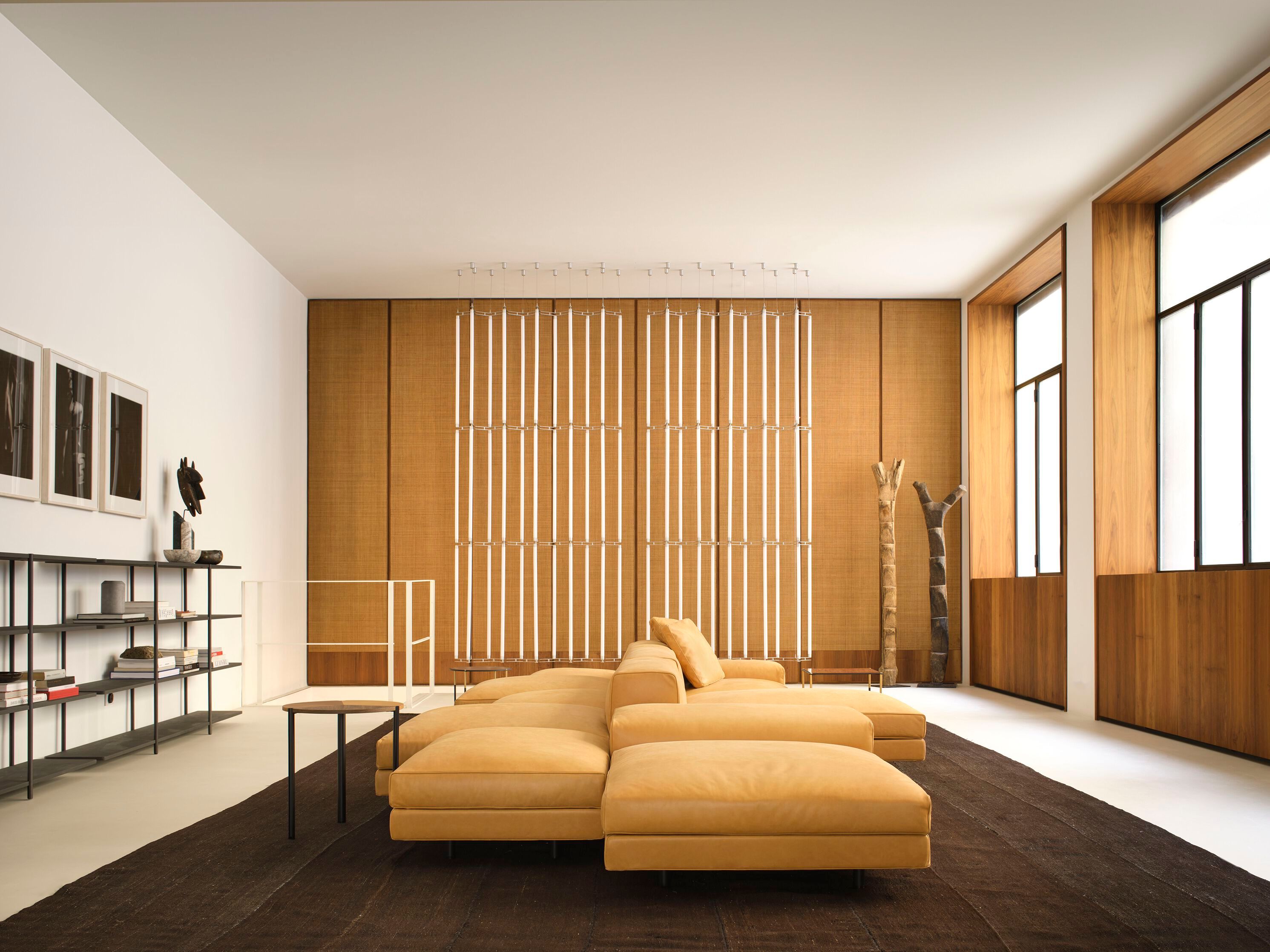 Модульный кожаный диван с полуостровом на 3 места Living Divani Лоренц ARCH-00039325 - Вид №5