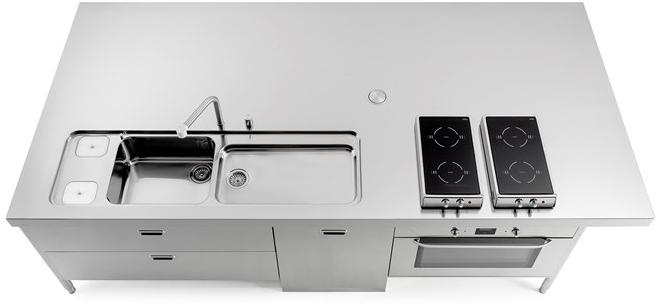ALPES-INOX Островная кухонная мебель из нержавеющей стали с зоной для закусок Liberi in cucina sun-id-1401432 - Вид №4
