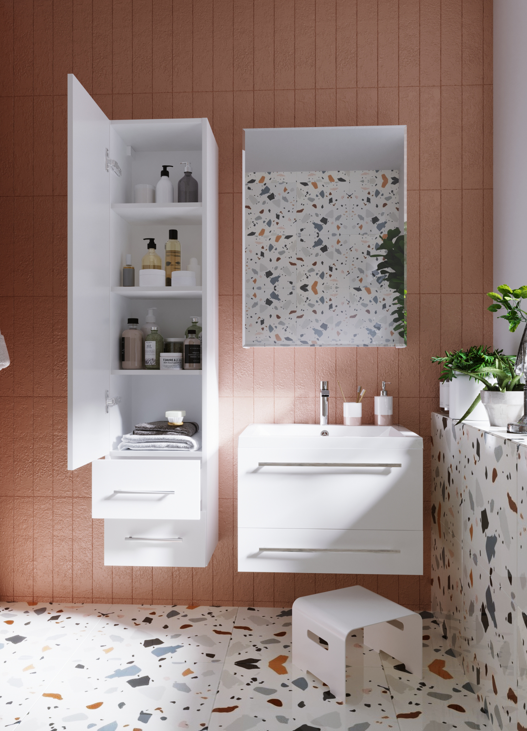 У23256 Шкаф - Пенал Соната 35П, 1д, 2я, Белый глянец 1 Marka Соната  - Вид №4