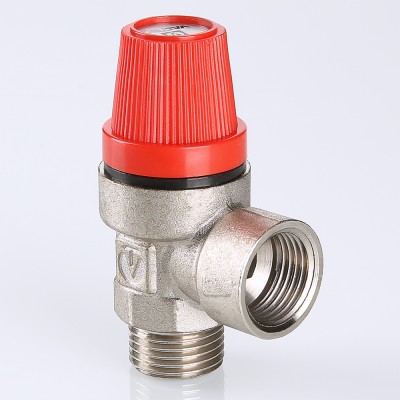 VT.496.N.0430 Клапан предохранительный никелированный Valtec 1/2", 3 бара  - Вид №1