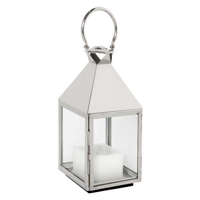 Подсвечник-фонарь серебристый с ручкой Vanini M от Eichholtz EICHHOLTZ EICHHOLTZ 060259 Прозрачный;серебро  - Вид №1