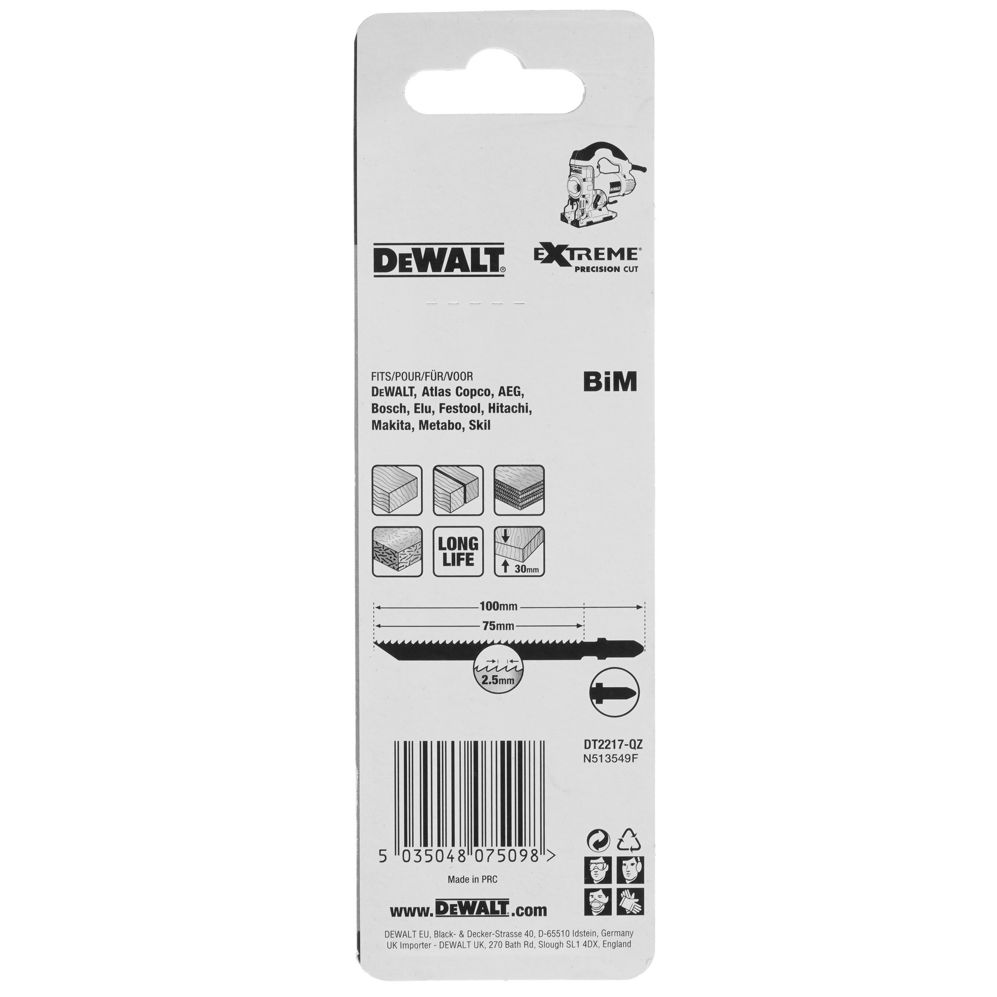 Пилки для лобзика DeWalt T101BF 9015811 STDN-0103548 - Вид №1