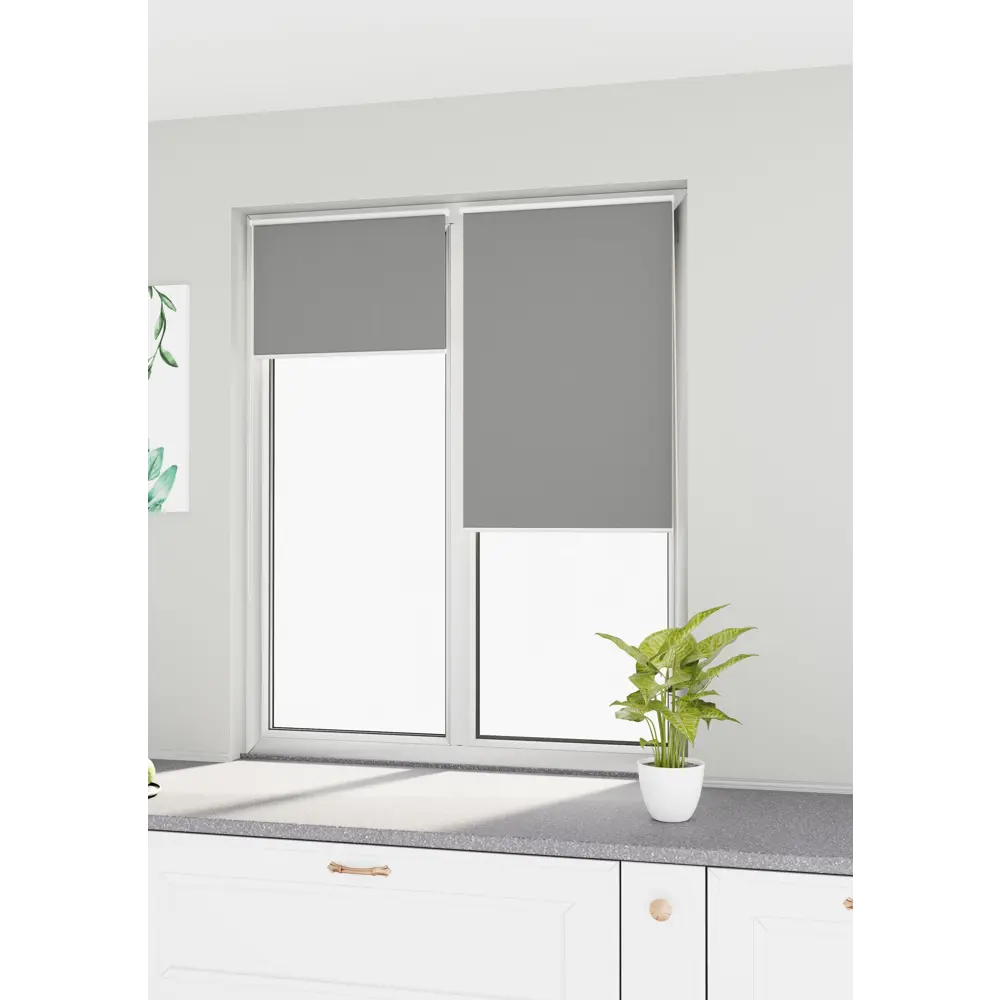 Рулонная штора блэкаут KREAFORTA Vorga 80x160 см серая 89440188 STLM-2024584 - Вид №7