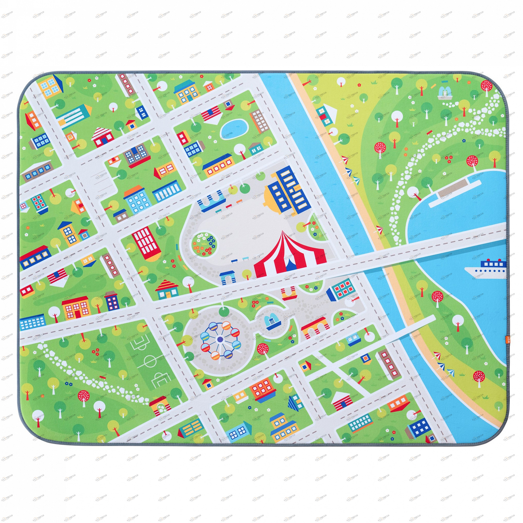 Детский игровой коврик 160х120 см "Маленький город" БЕЛЬМАРКО  351574 Зеленый Santreyd 
