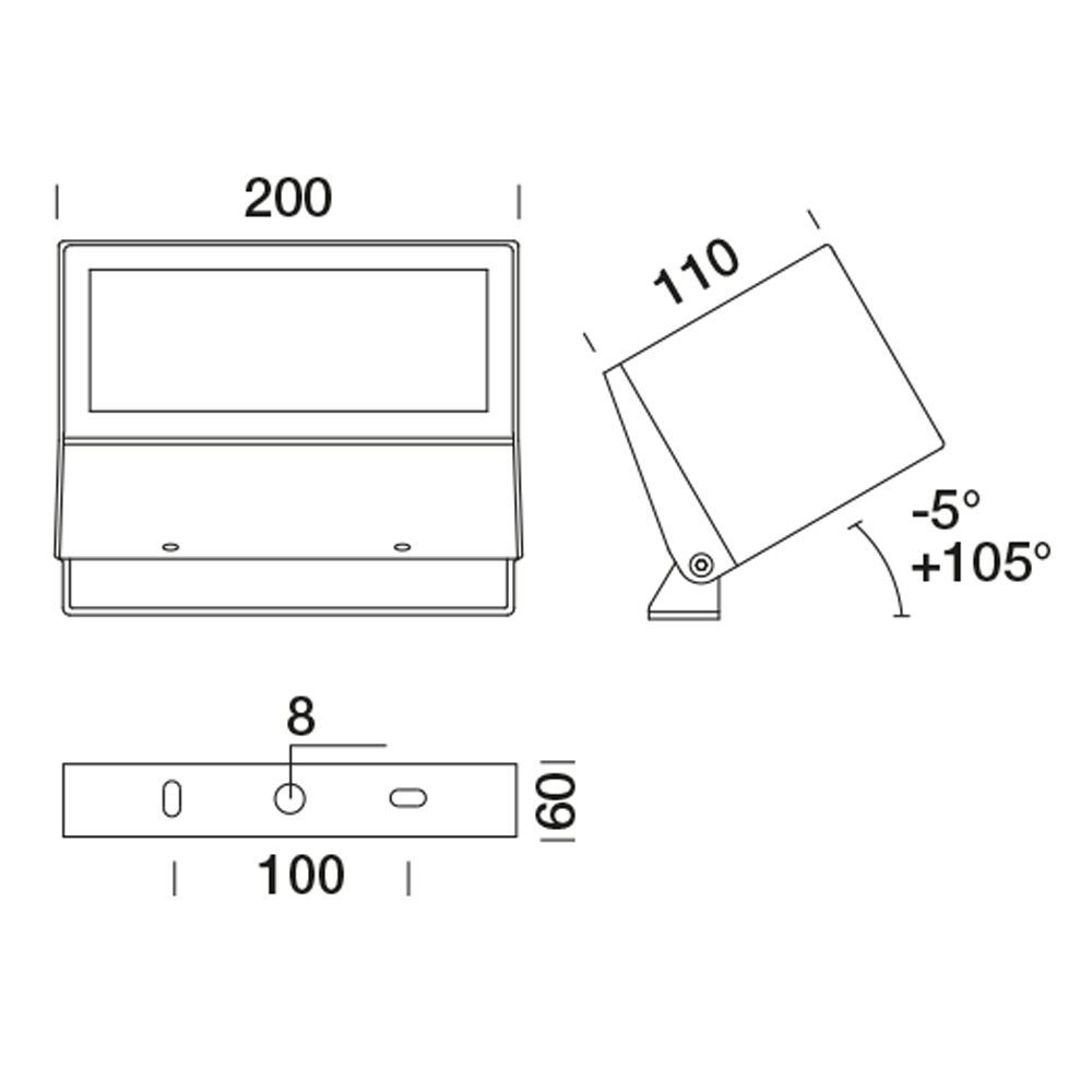 1022819 Проектор Platek MINI SPECIAL Proiettore  MINI SPECIAL Floodlight - LED 3000K Asymmetrical  - Вид №3