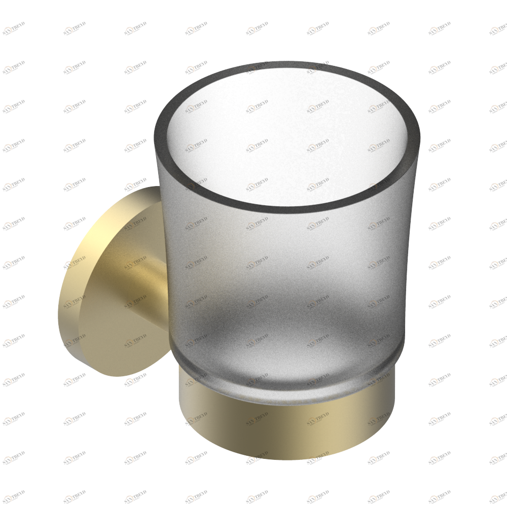 G5D-536 Стакан настенный для зубных щёток Thg-paris Anoa с чёрными роговыми вставками Светлое золото G5D-536 CAT.F