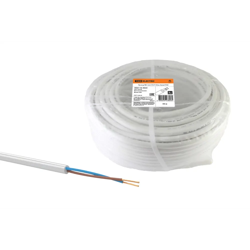 Провод Tdm Electric ПВС 2x2.5 50 м ГОСТ цвет серый 84574146 STLM-2141222  - Вид №2