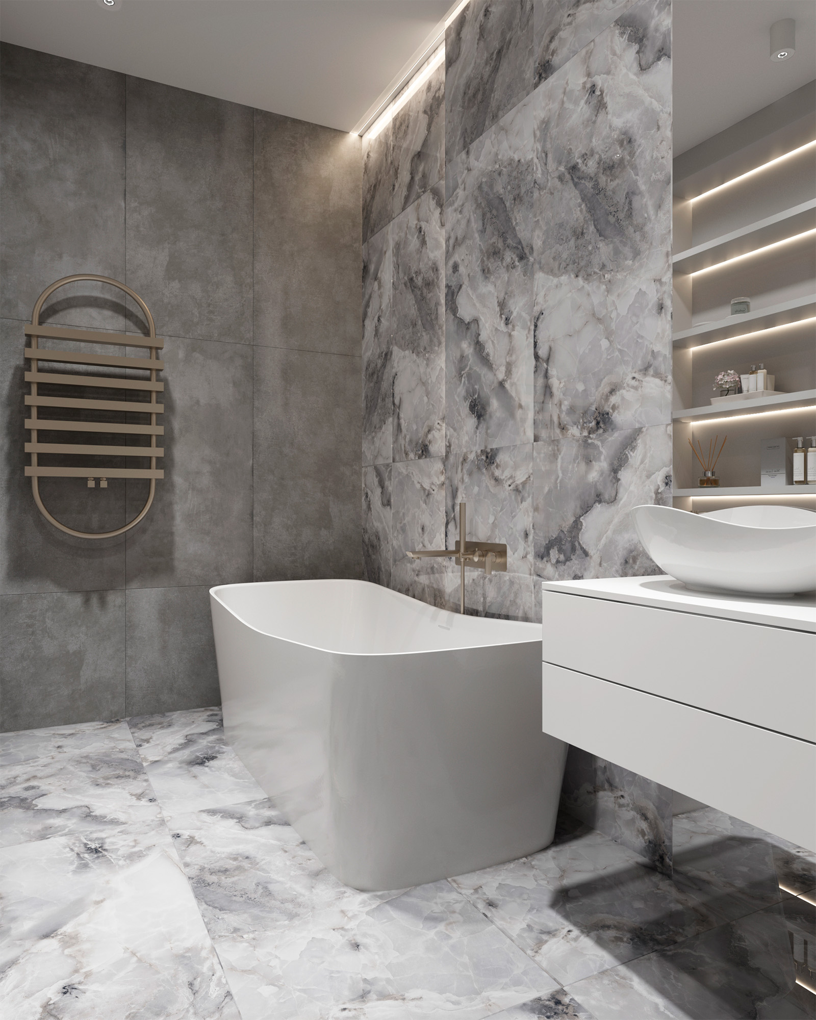 INVISIBLE ONYX GREY — Элегантность серого оникса FP1026-A Arcadia Ceramica - Вид №1