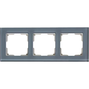 Рамка для розеток и выключателей Werkel Favorit 3 поста стекло цвет серый