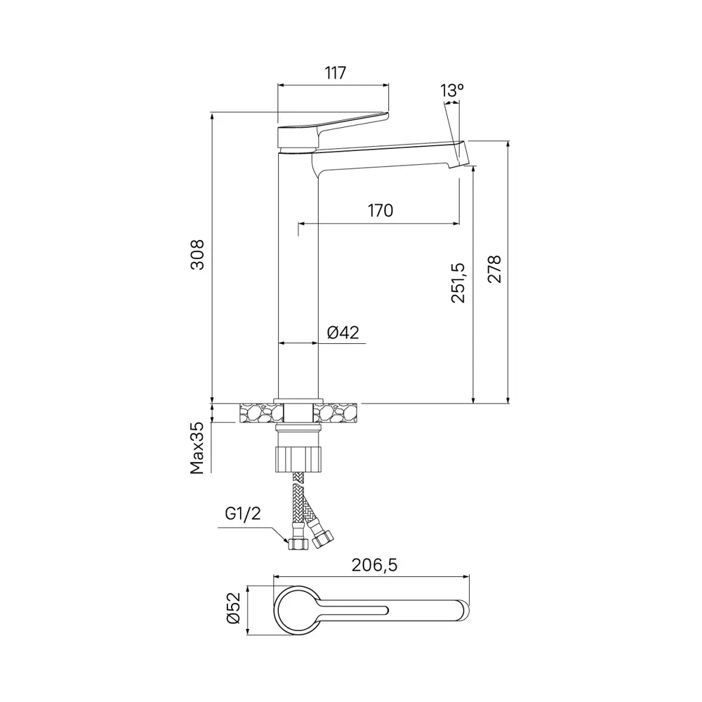 89348636 Смеситель для раковины Iddis Odda ODDSB01i01 однорычажный цвет хром STLM-0995426 - Вид №3