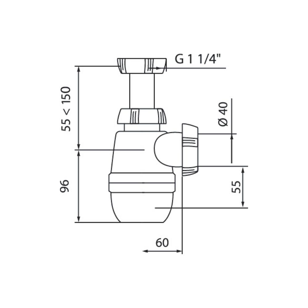 Сифон МИНОР 1 1/4 х 40 мм без выпуска (30718036) 30718036 Santreyd  - Вид №3