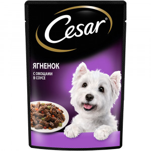 ПР0053682*28 Корм для собак Ягненок с овощами пауч 85г (упаковка - 28 шт) Cesar