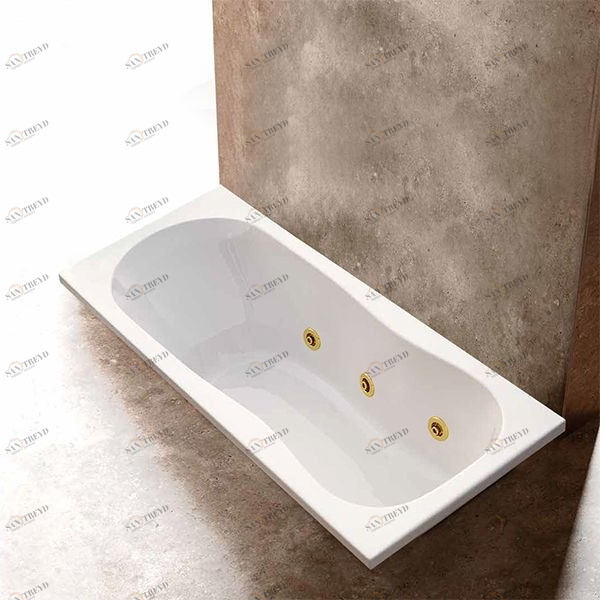 Ванна Gruppo treesse Alexia V1477-SX-Z белая с золотом и гидромассажем прямоугольная STDV1477SXZ
