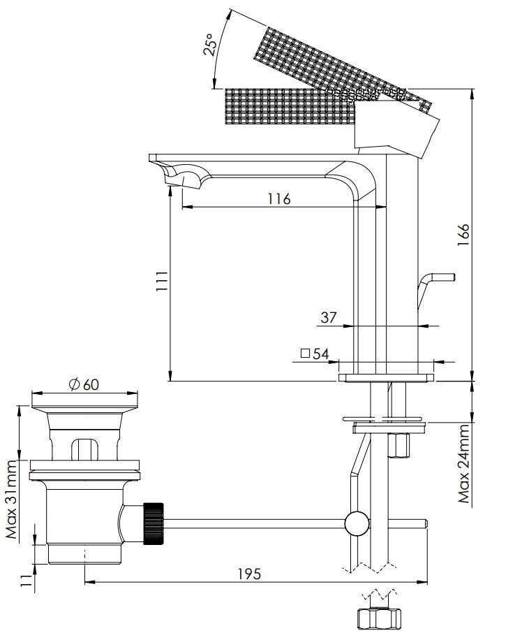 Однорычажный смеситель для раковины Daniel Rubinetterie Club ARCH-00047034 - Вид №3