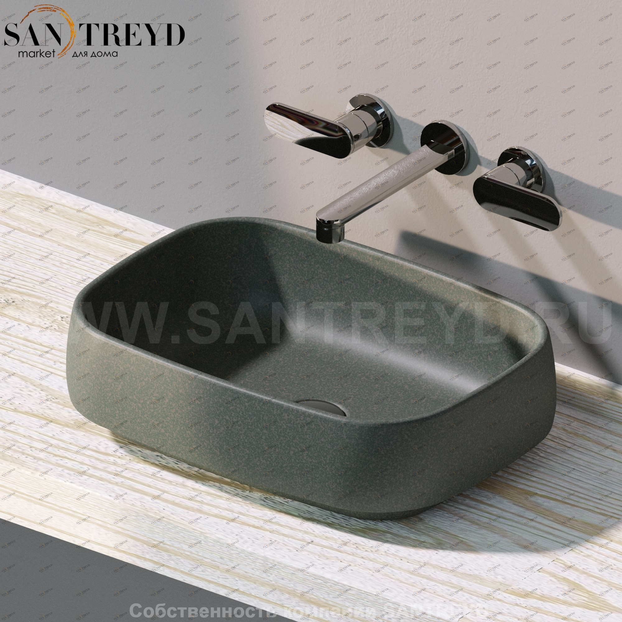 FG50A7037 Накладная раковина на столешницу  прямоугольная Ceramica Flaminia Flag